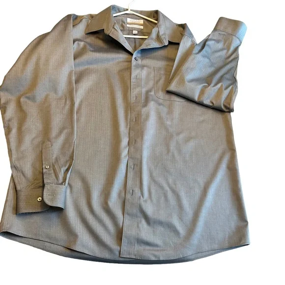 Roundtree & Yorke Men's Dark Gray Long Sleeve Shirt - Picture 4 of 9